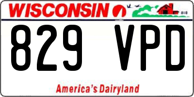 WI license plate 829VPD