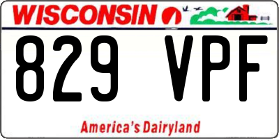 WI license plate 829VPF