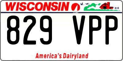 WI license plate 829VPP