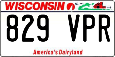 WI license plate 829VPR
