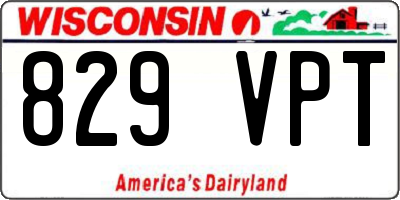 WI license plate 829VPT