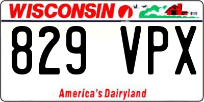 WI license plate 829VPX