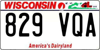 WI license plate 829VQA