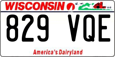 WI license plate 829VQE