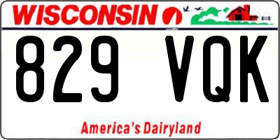 WI license plate 829VQK