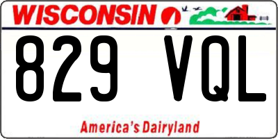WI license plate 829VQL