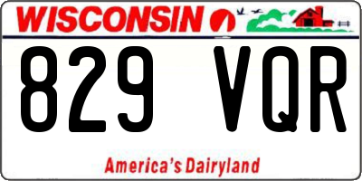 WI license plate 829VQR