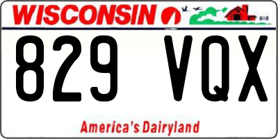 WI license plate 829VQX