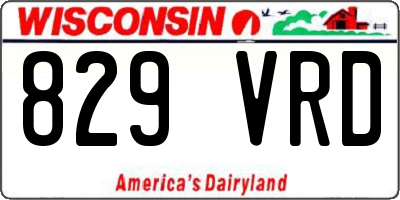 WI license plate 829VRD