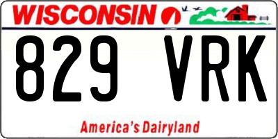 WI license plate 829VRK