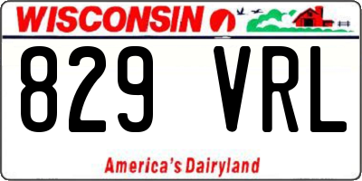 WI license plate 829VRL