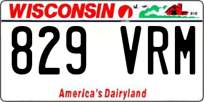 WI license plate 829VRM