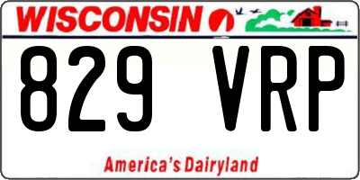 WI license plate 829VRP