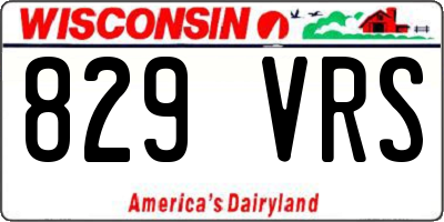 WI license plate 829VRS