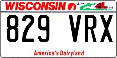 WI license plate 829VRX