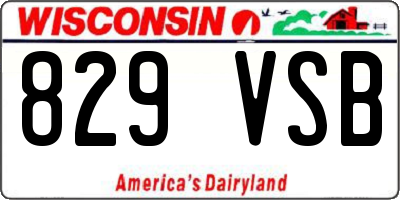 WI license plate 829VSB