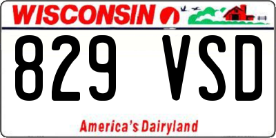 WI license plate 829VSD