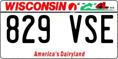 WI license plate 829VSE