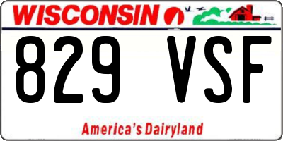WI license plate 829VSF