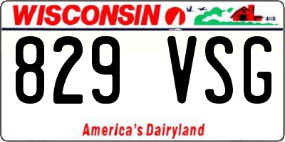 WI license plate 829VSG