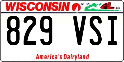 WI license plate 829VSI