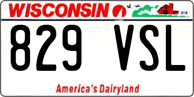 WI license plate 829VSL