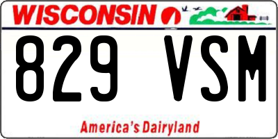 WI license plate 829VSM