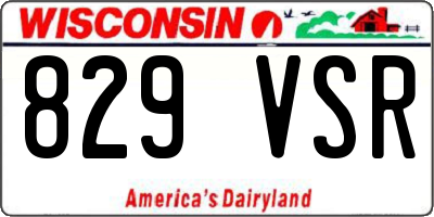 WI license plate 829VSR