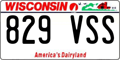 WI license plate 829VSS