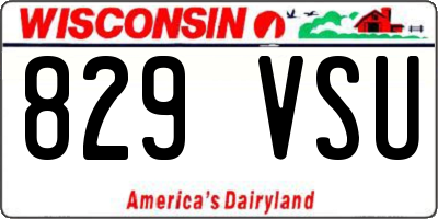 WI license plate 829VSU