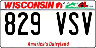 WI license plate 829VSV