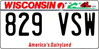 WI license plate 829VSW