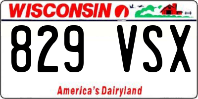 WI license plate 829VSX