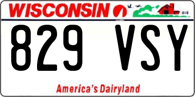 WI license plate 829VSY