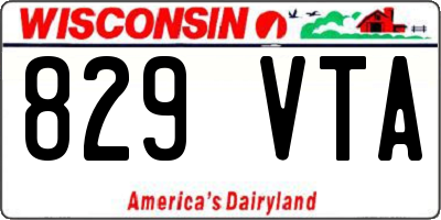 WI license plate 829VTA