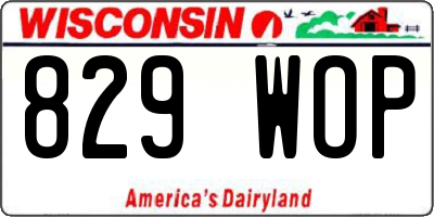 WI license plate 829WOP