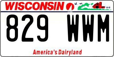 WI license plate 829WWM