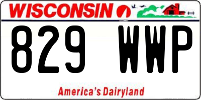 WI license plate 829WWP