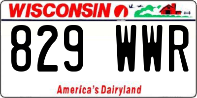 WI license plate 829WWR