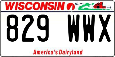 WI license plate 829WWX