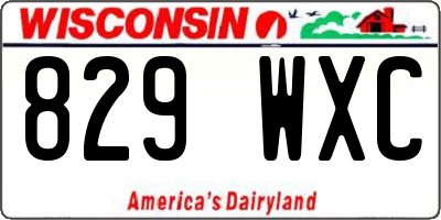WI license plate 829WXC