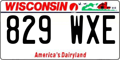 WI license plate 829WXE