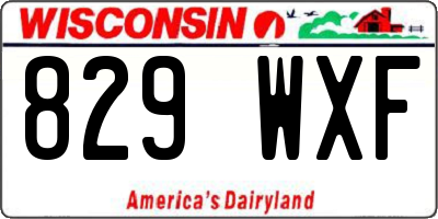 WI license plate 829WXF