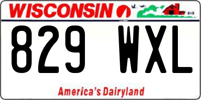WI license plate 829WXL