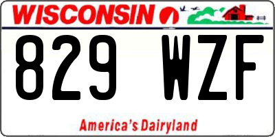 WI license plate 829WZF