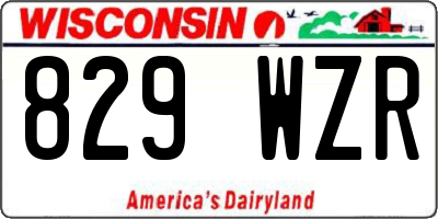 WI license plate 829WZR