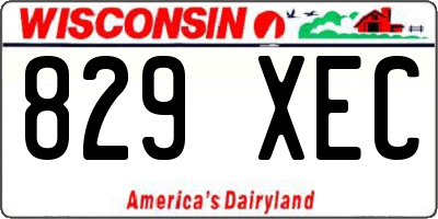WI license plate 829XEC