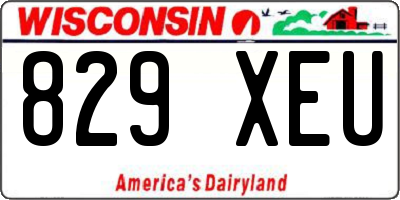 WI license plate 829XEU