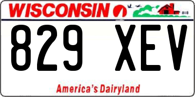 WI license plate 829XEV