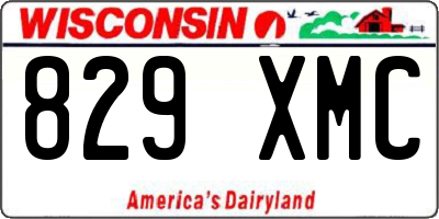 WI license plate 829XMC
